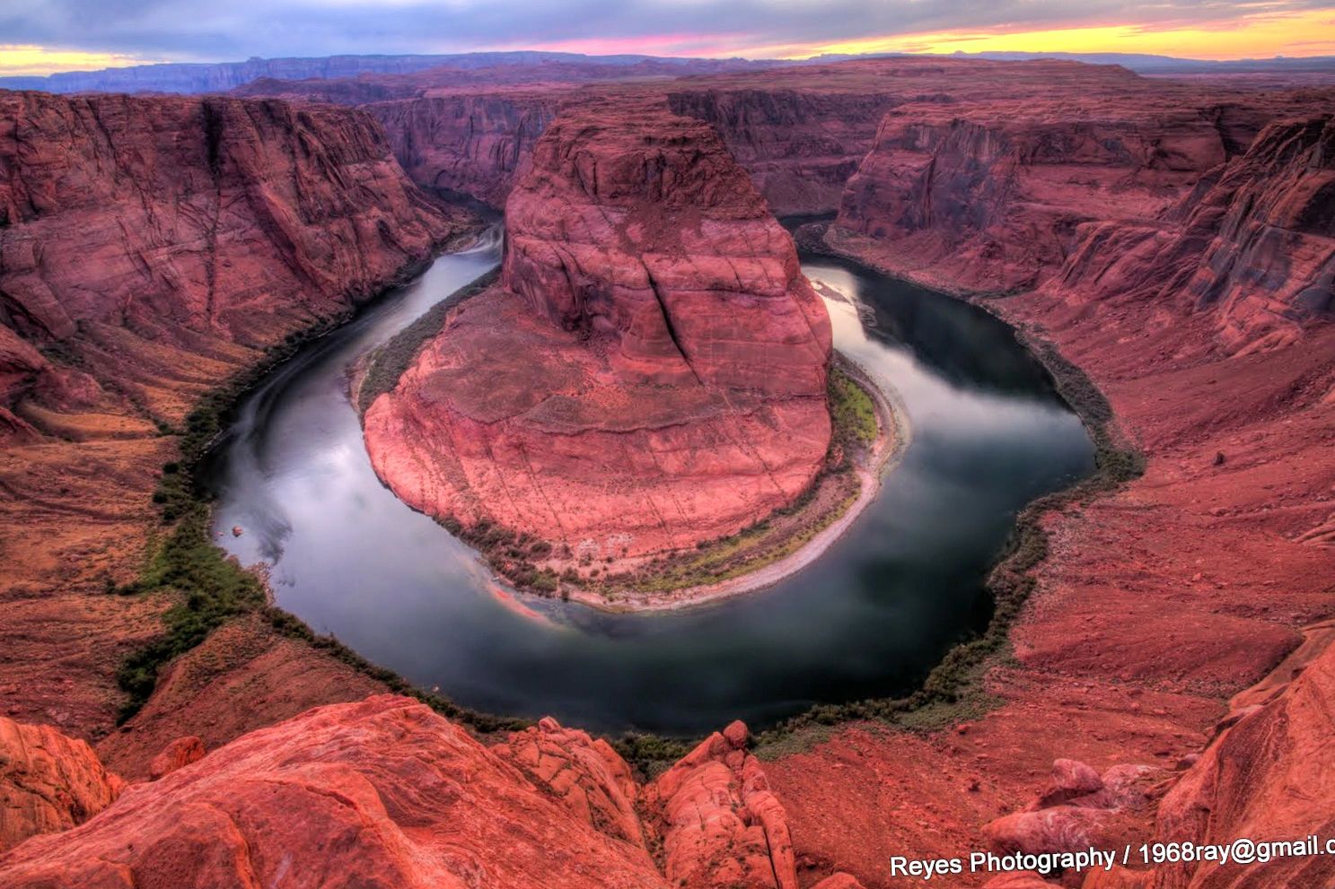 Aerial view of Horseshoe Bend Colorado River